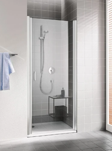 Kermi Cada XS 1WR draaideur 850 x 2000 mm - verstelbaarheid 810-860 mm - veiligheidsglas ESG helder Clean - binnen/buiten open scharnier rechts - profiel : zilver hoogglans CC1WR08520VPK