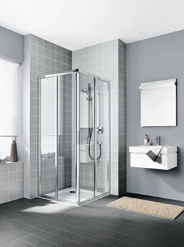 Kermi Cada XS E2R hoekinstap halfdeur rechts 900 x 2000 mm - verstelbaarheid 875-900 mm - veiligheidsglas ESG helder Clean - profiel : zilver hoogglans CCE2R09020VPK