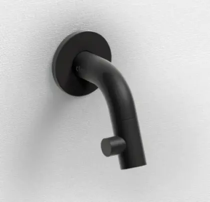 Clou Kaldur koudwaterkraan wandmodel - uitloop 74 mm - zwart mat CL/06.05.001.21