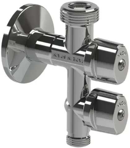 Arco Combi dubbele wasmachinebolkraan met terugslagklep MMM 1/2 x 3/4 x 3/8 - chroom - Belgaqua gekeurd - Anti-kalk COMB9MAC