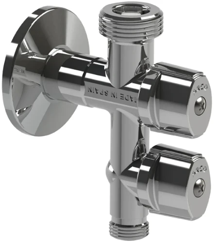 Arco Combi dubbele wasmachinebolkraan met terugslagklep MMM 1/2 x 3/4 x 3/8 - chroom - Belgaqua gekeurd - Anti-kalk COMB9MAC