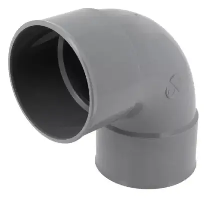 Nicoll PVC lijm bocht 87° FF 75 x 75 mm - grijs CP88