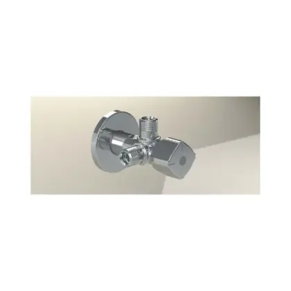 Arco A-80 Twin dubbele hoekstopbolkraan MMM 1/2 x 3/8 x 3/8 - chroom - Belgaqua gekeurd - Anti-kalk CQ4103