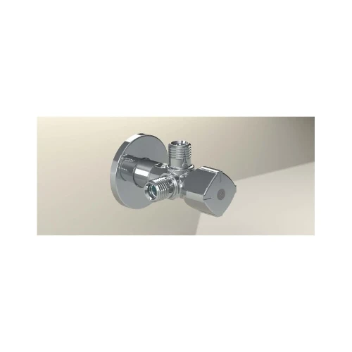 Arco A-80 Twin dubbele hoekstopbolkraan MMM 1/2 x 3/8 x 3/8 - chroom - Belgaqua gekeurd - Anti-kalk CQ4103
