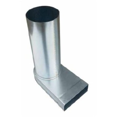 Cebeo Verlengde bocht van 90° rechthoekig > rond MECANO -a55 b110 Ø125mm -L215 L3=65 99.415496