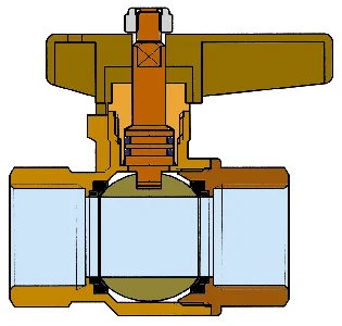 Cimberio Gaskraan met volle doorlaat DN 1/2" FF PN5 Cimberio 802FP 802FP-1015