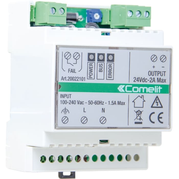 Comelit Simplehome voeding met noodcontact 24vdc 2a