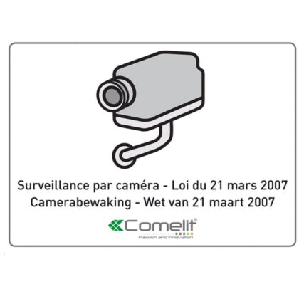 Comelit Sticker camerabewaking 15*10cm belgie - 1 sticker 43503