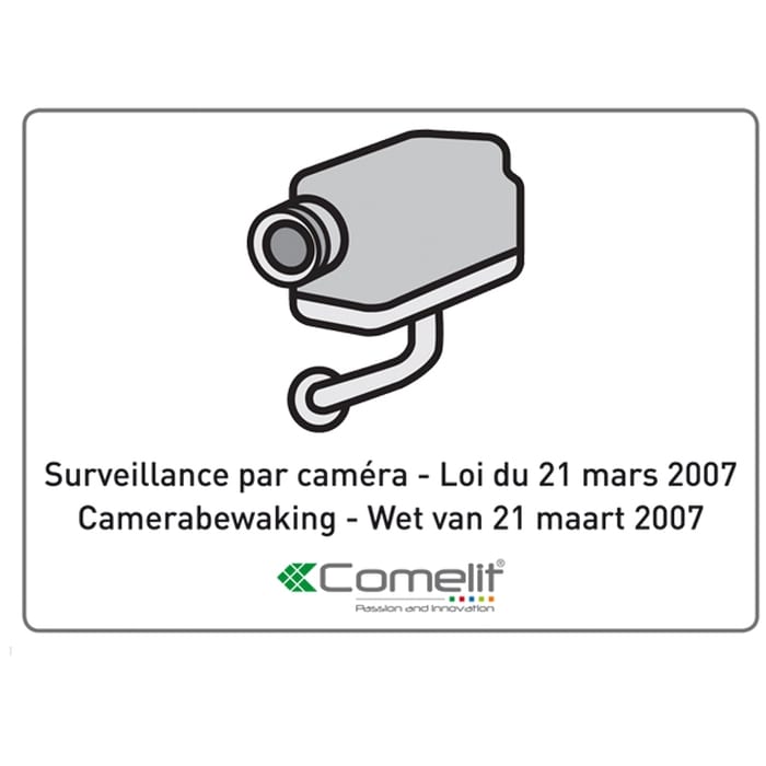 Comelit Sticker camerabewaking 15*10cm belgie - 1 sticker 43503