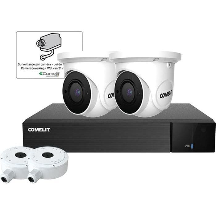 Comelit NIPNVR004N06PASL + WDSK324A + 2xIPTCAMN04FB + 43503 +2xJBA-TBBA + 3x SCHEQUE IPTKIT4N04PBBE