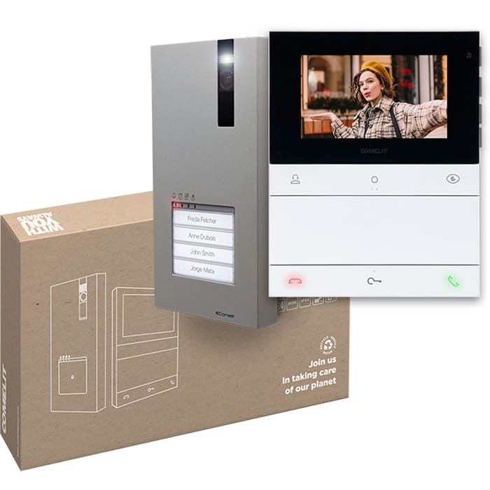 Comelit ENKELVOUDIGE KIT MET QUADRA EN PEOPLE-KLEURENMONITOR