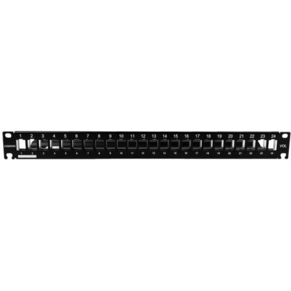 Corning Everon RJ45 K Patch panel 24 ports black aluminium - 19-inch MAXCSV-02408-C001