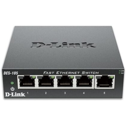 D-LINK 5-PORT 10/100 DESKTOP UNMANAGED SWITCH DES-105/E