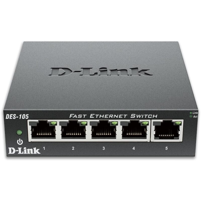 D-LINK 5-PORT 10/100 DESKTOP UNMANAGED SWITCH DES-105/E