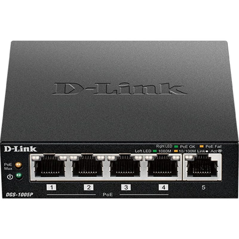 D-LINK 5-poorts Desktop Gigabit PoE+ Switch DGS-1005P/E