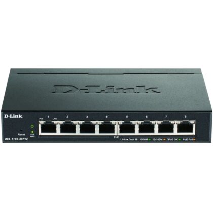 D-LINK 8-port 10/100/1000 PoE EasySmart Switch DGS-1100-08PV2/E
