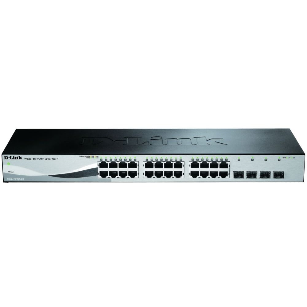 D-LINK 24-port 10/100/1000 Base-TX port with 4 x SFP ports DGS-1210-28/E