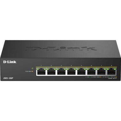 D-LINK 8-Port 2.5G Multi-Gigabit PoE++ Unmanaged Switch DMS-108P/E