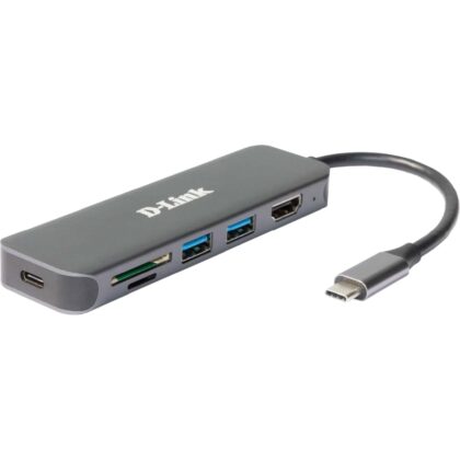 D-LINK 6-in-1 USB-C Hub met HDMI/kaartlezer/stroomvoorziening DUB-2327