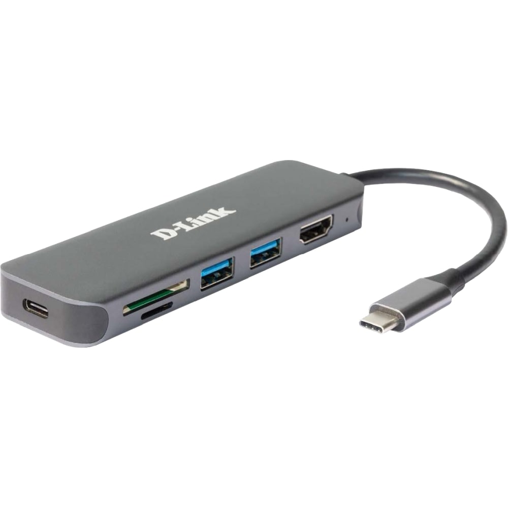 D-LINK 6-in-1 USB-C Hub met HDMI/kaartlezer/stroomvoorziening DUB-2327