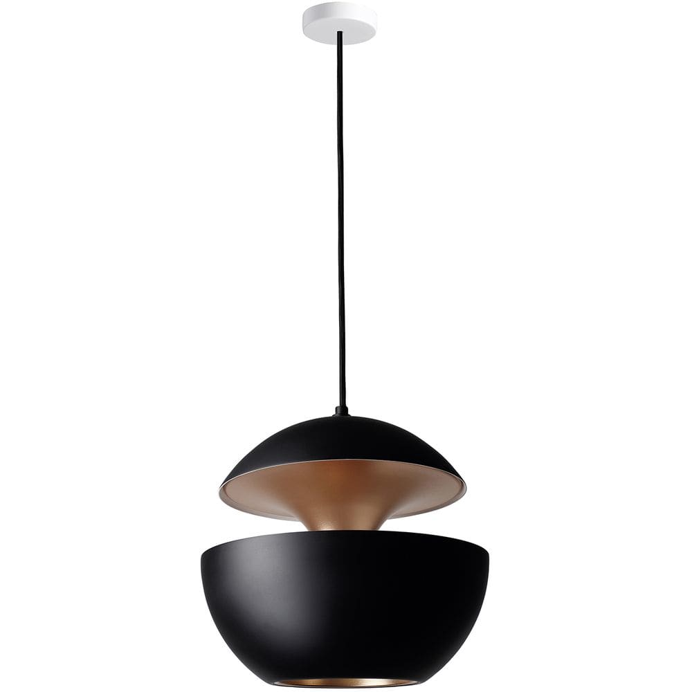 DCW Editions Suspension -aluminium- noire intérieur blanc- DIAM 350MM-câble de 5M HCS 350 BL WH 5M