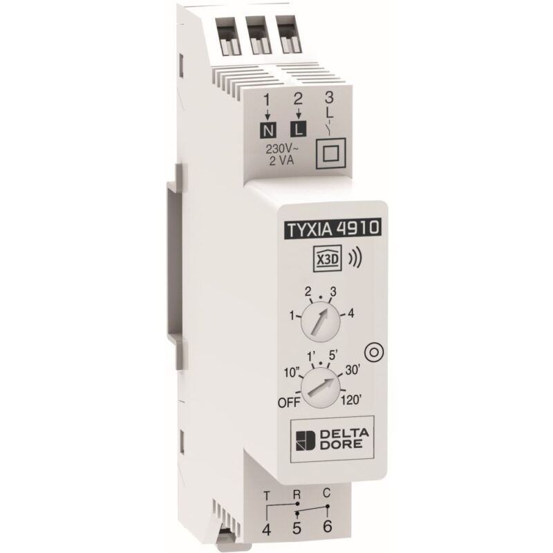 DELTA DORE Tyxia 4910 | Modulaire radio-ontvanger 1 kanaal AAN/UIT - met Timer 6351386