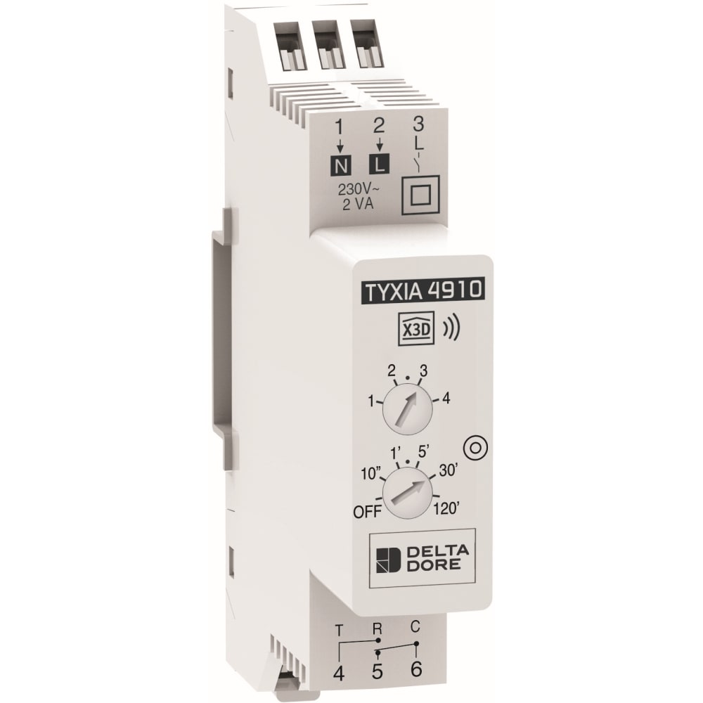 DELTA DORE Tyxia 4910 | Modulaire radio-ontvanger 1 kanaal AAN/UIT - met Timer 6351386