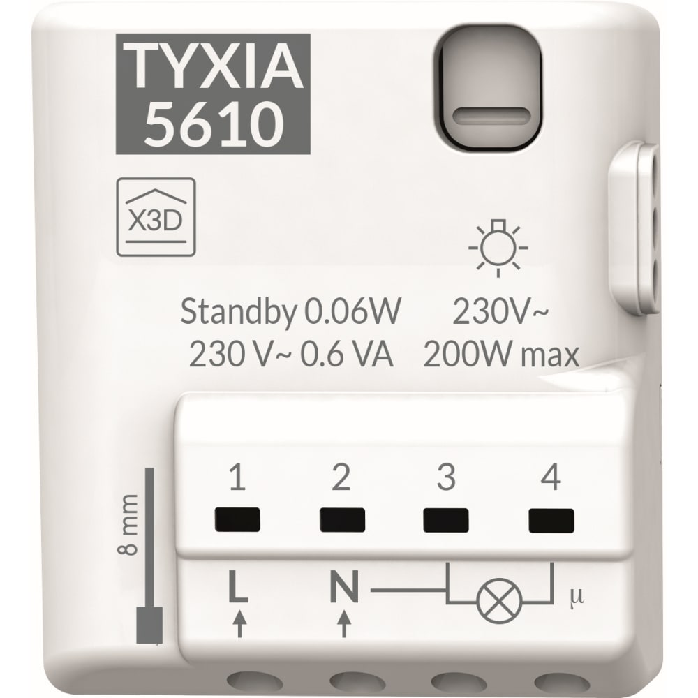DELTA DORE Tyxia 5610 | Nanomodule ontvanger 1 kanaal AAN/UIT verlichting 6351400