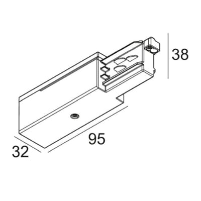 DELTA LIGHT Track 3F DIM end supply 11 rail IP20 zwart 200 12 11 B