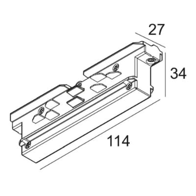 DELTA LIGHT Track 3F DIM corner 180° rail IP20 zwart 200 12 21 B