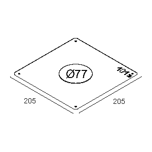 DELTA LIGHT Plasterkit 101 205x205 rond gat ø77 202 11 19
