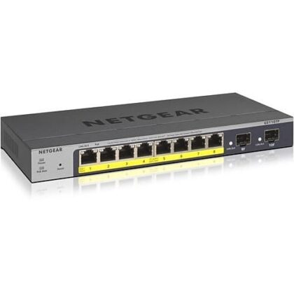 DIVERS NETWERKEN NETGEAR Smart 8-PorxSFPgabit Smart Switch - 8x10/100/1000 (PoE)+ 2xSFP 5499858