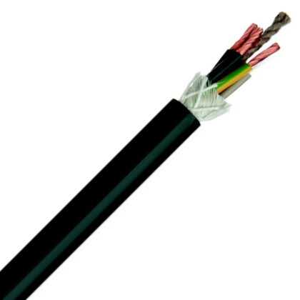 DIVERSE KABELS Flexibele ronde liftkabel met trekontlasting 500V klasse 6 PVC zwart 12G1mm² 00601003