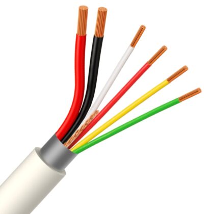 DIVERSE KABELS Alarmkabel+voeding globaal afgeschermd PVC/PVC wit Eca 2X0