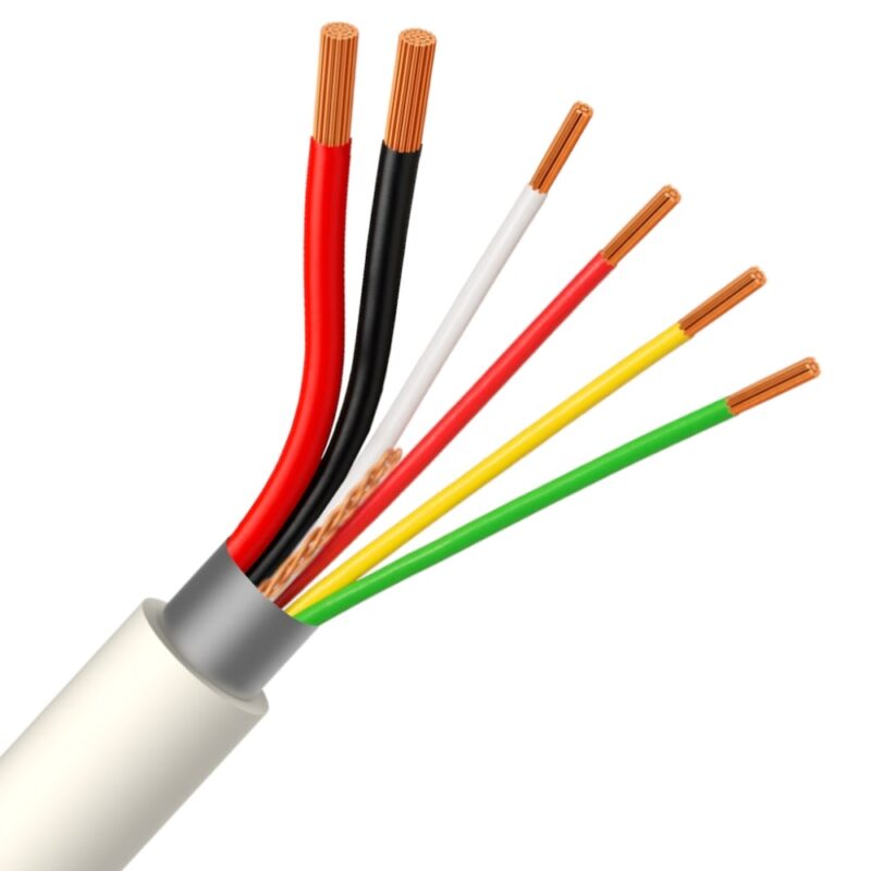 DIVERSE KABELS Alarmkabel+voeding globaal afgeschermd PVC/PVC wit Eca 2X0
