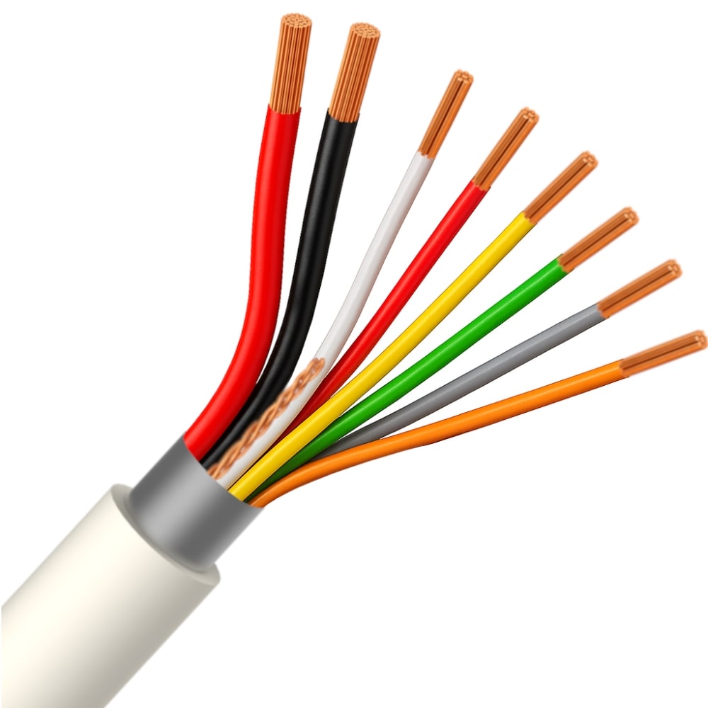 DIVERSE KABELS Alarmkabel+voeding globaal afgeschermd PVC/PVC wit Eca 2X0