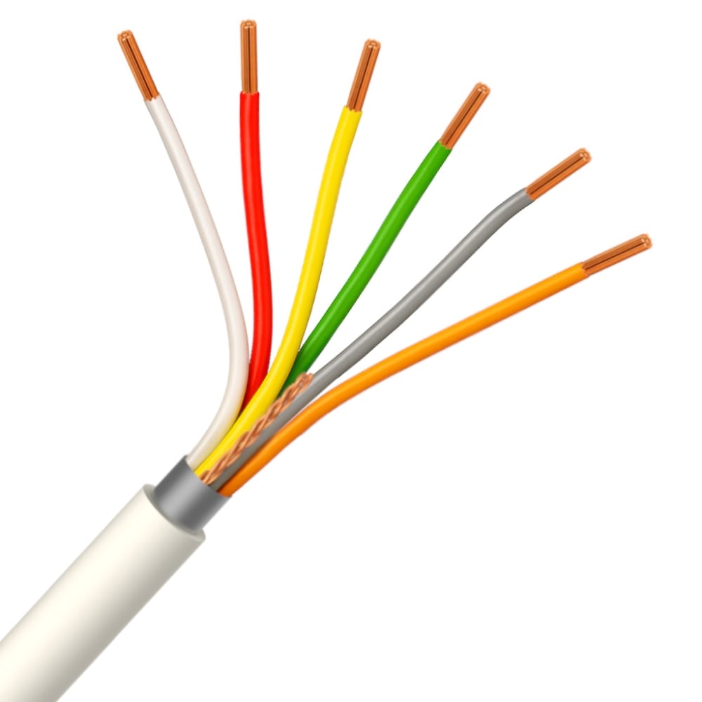DIVERSE KABELS Alarmkabel globaal afgeschermd PVC/PVC wit Eca 6X0