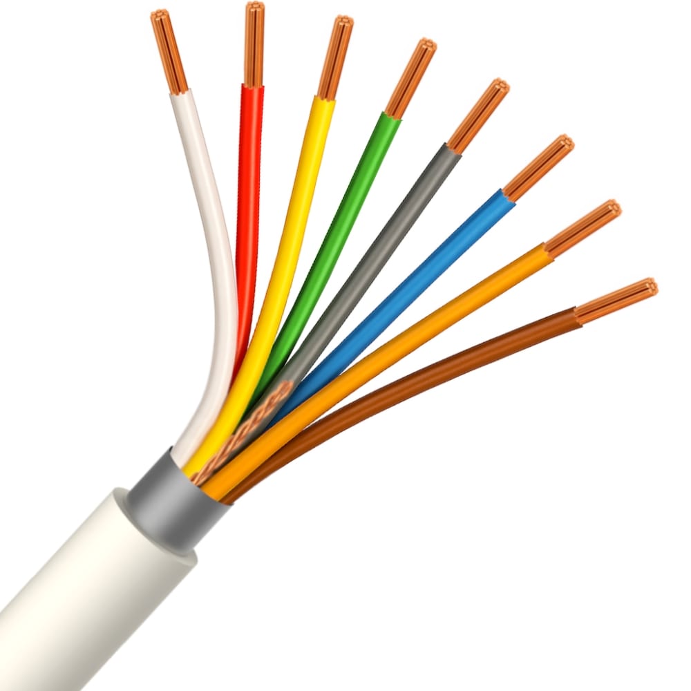DIVERSE KABELS Alarmkabel globaal afgeschermd PVC/PVC wit Eca 8X0