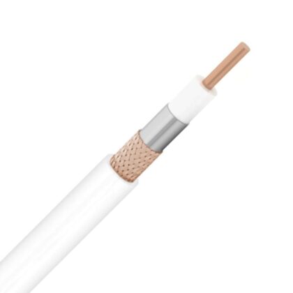 DIVERSE KABELS Coax 75 Ohm PVC wit massief vertind koper 2x afscherming 6