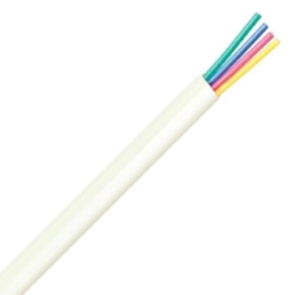 DIVERSE KABELS FLATCABLE 4x AWG26 rol vlakke telefoniekabel wit FLAT4XAWG26 R 100