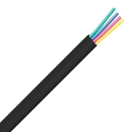 DIVERSE KABELS FLATCABLE 4x AWG26 rol vlakke telefoniekabel zwart FLAT4XAWG26N R 100