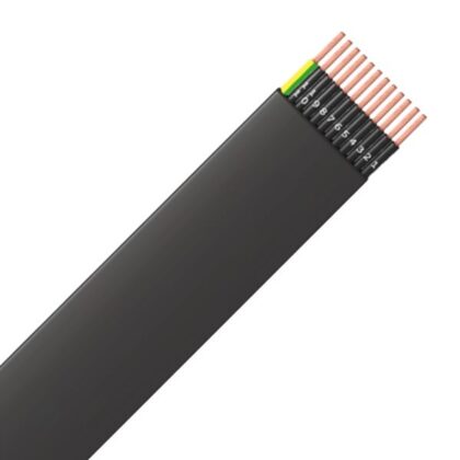 DIVERSE KABELS Flexibele platte liftkabel 750V PVC zwart 12G1