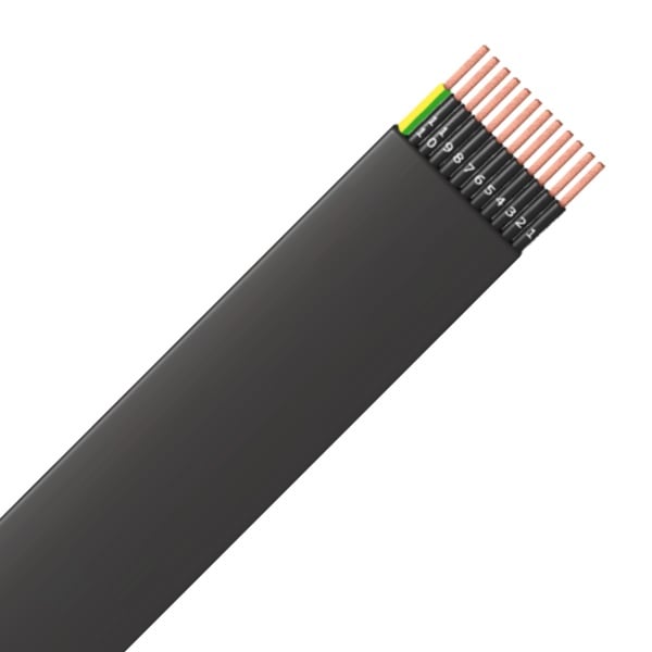DIVERSE KABELS Flexibele platte liftkabel 750V PVC zwart 12G1