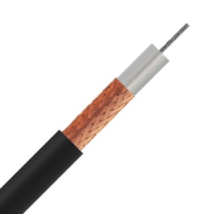 DIVERSE KABELS Coax 75 Ohm MIL-C-17F LS0H zwart meerdradig vertind koper 10
