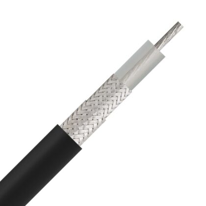 DIVERSE KABELS Coax 50 Ohm MIL-C-17F PVC zwart meerdradig verzilverd CU 2x afscherming 10