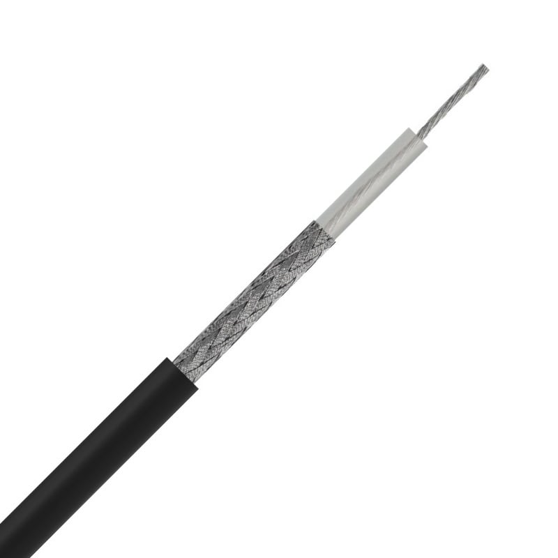 DIVERSE KABELS COAX 50 OHM PVC 5MM ZWART-ECA RG58CU-MIL-ECA. B 1000