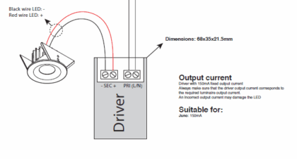 DOXIS Driver mono 150mA Non dimmable 68x35x21.5mm 494.24.06