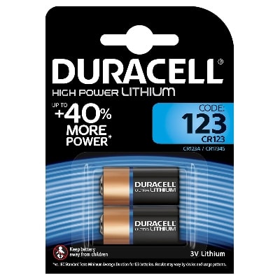 DURACELL Batterij Ultra Lithium - 3V - 123 / DL123A / EL123A / CR123A / CR17345 - 2 stuks 5000394020320