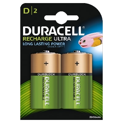 DURACELL Oplaadbare batterij Recharge Ultra - D - 3000mAh - NiMH - blister 2 stuks 5000394055995