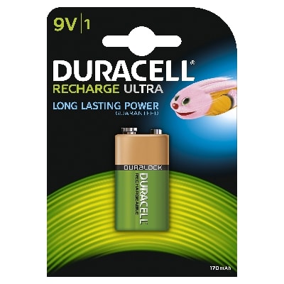 DURACELL Oplaadbare batterij Recharge Ultra - 9V - 170mAh - NiMH - blister 1 stuk 5000394056008